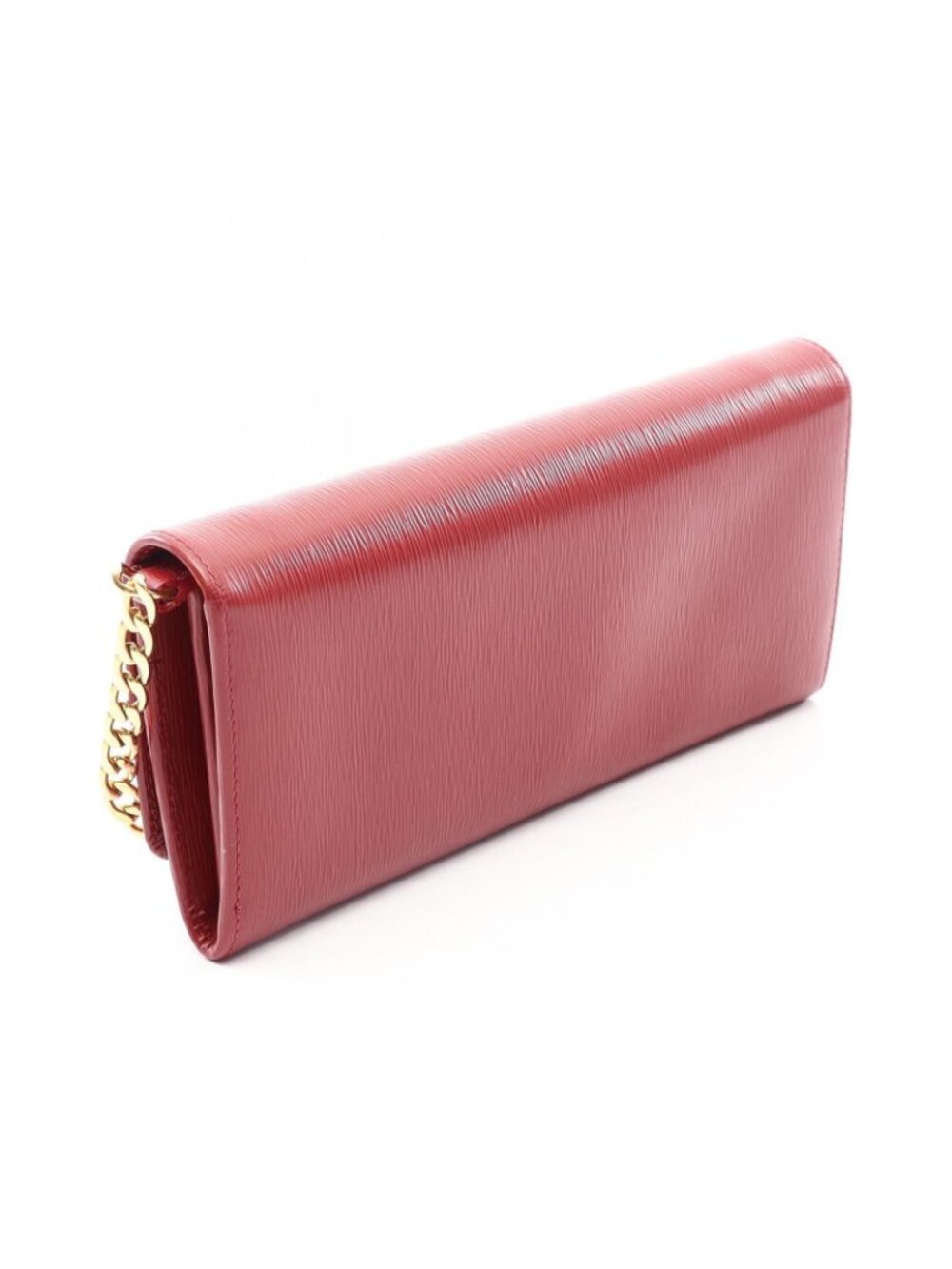 Prada Shoulder Bag Red Leather Chain Wallet - Picture 2 of 9